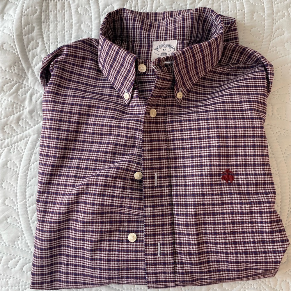 Men’s Brooks Brothers Maroon Regent Fit Oxford